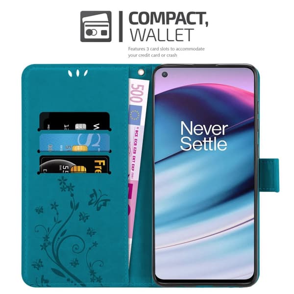 OnePlus Nord CE 5G Skal Fodral i blomdesign Mobilskydd Case Cover med magnetisk stängning, ståfunktion och kortplatser