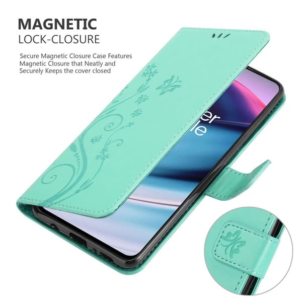 OnePlus Nord CE 5G Skal Fodral i blomdesign Mobilskydd Case Cover med magnetisk stängning, ståfunktion och kortplatser