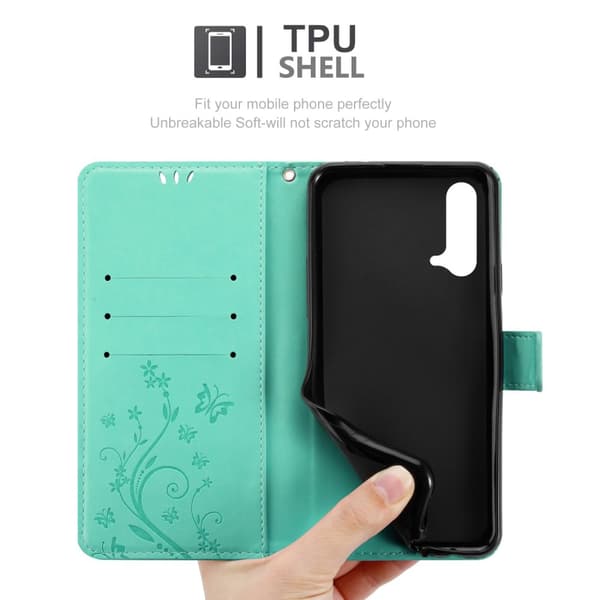 OnePlus Nord CE 5G Skal Fodral i blomdesign Mobilskydd Case Cover med magnetisk stängning, ståfunktion och kortplatser