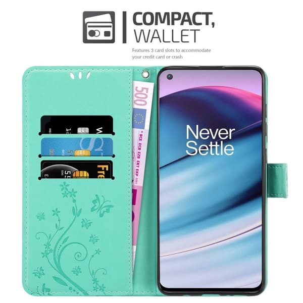 OnePlus Nord CE 5G Skal Fodral i blomdesign Mobilskydd Case Cover med magnetisk stängning, ståfunktion och kortplatser