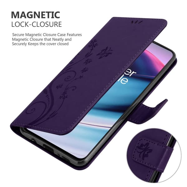 OnePlus Nord CE 5G Skal Fodral i blomdesign Mobilskydd Case Cover med magnetisk stängning, ståfunktion och kortplatser