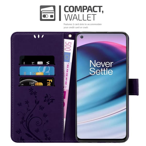 OnePlus Nord CE 5G Skal Fodral i blomdesign Mobilskydd Case Cover med magnetisk stängning, ståfunktion och kortplatser