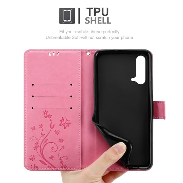 OnePlus Nord CE 5G Skal Fodral i blomdesign Mobilskydd Case Cover med magnetisk stängning, ståfunktion och kortplatser