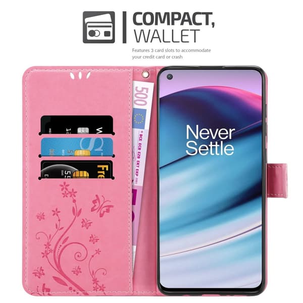 OnePlus Nord CE 5G Skal Fodral i blomdesign Mobilskydd Case Cover med magnetisk stängning, ståfunktion och kortplatser
