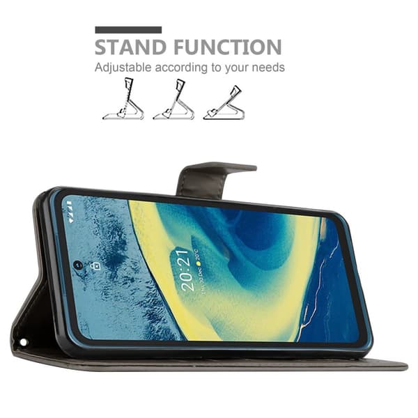 Deksel til Nokia XR20 Lommebokdeksel i blomster design med magnetisk lukking, stativfunksjon og kortplasser
