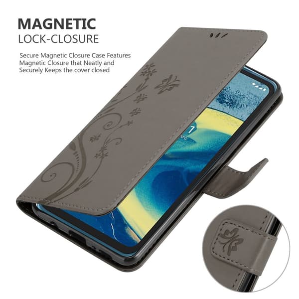 Deksel til Nokia XR20 Lommebokdeksel i blomster design med magnetisk lukking, stativfunksjon og kortplasser