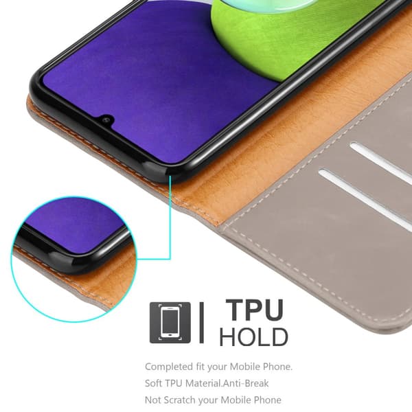 Deksel til Samsung Galaxy A22 4G / M22 / M32 4G Lommebokdeksel med magnetisk lukking, stativfunksjon og kortlomme