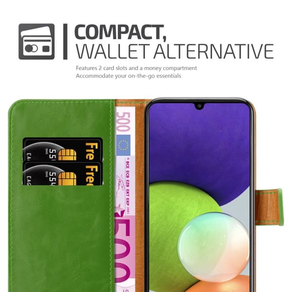 Deksel til Samsung Galaxy A22 4G / M22 / M32 4G Lommebokdeksel med magnetisk lukking, stativfunksjon og kortlomme