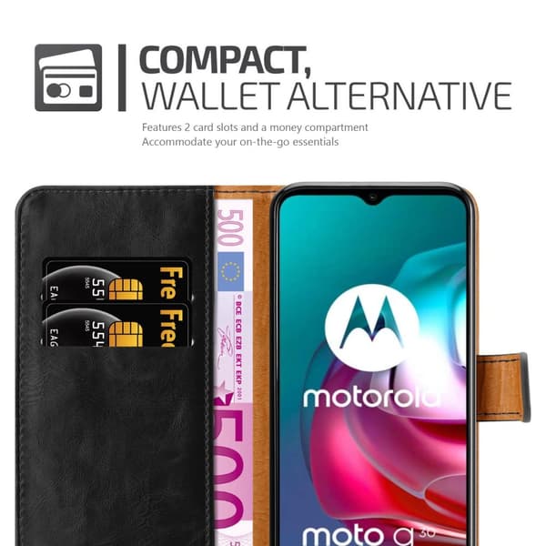 Motorola MOTO G10 / G30 Suojakotelo Suojakuori Lompakkokotelo Matkapuhelinkotelo jossa magneettisuljenta, jalusta-toiminto ja korttitasku