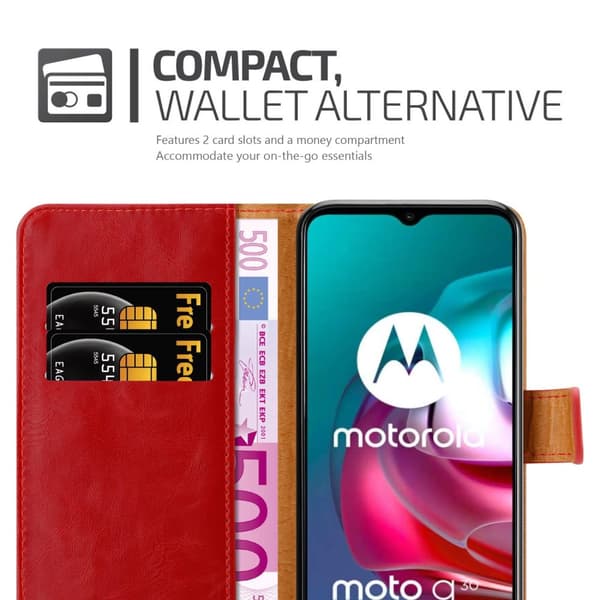 Motorola MOTO G10 / G30 Suojakotelo Suojakuori Lompakkokotelo Matkapuhelinkotelo jossa magneettisuljenta, jalusta-toiminto ja korttitasku