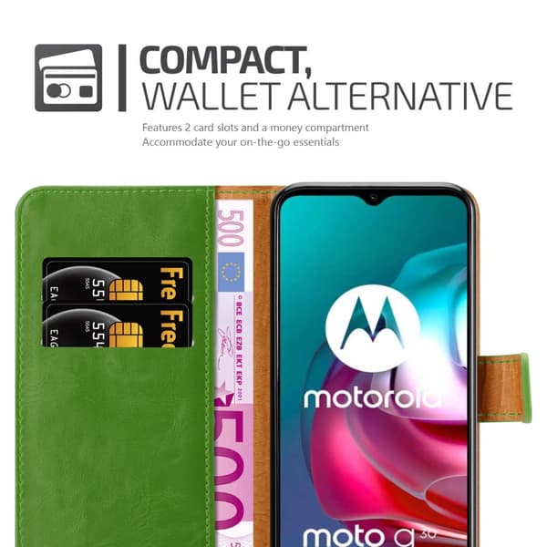 Motorola MOTO G10 / G30 Suojakotelo Suojakuori Lompakkokotelo Matkapuhelinkotelo jossa magneettisuljenta, jalusta-toiminto ja korttitasku