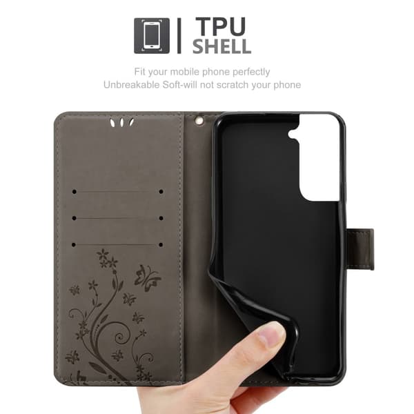 Samsung Galaxy S22 PLUS Pungetui Cover Blomster ()