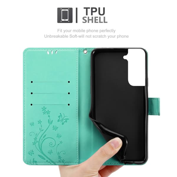 Samsung Galaxy S22 PLUS Pungetui Cover Blomster ()