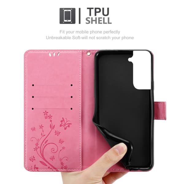 Samsung Galaxy S22 PLUS Pungetui Cover Blomster ()