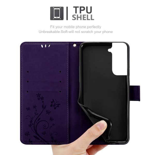 Samsung Galaxy S22 PLUS Pungetui Cover Blomster ()