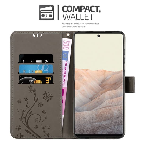 Google PIXEL 6 PRO Skal Fodral i blomdesign Mobilskydd Case Cover med magnetisk stängning, ståfunktion och kortplatser