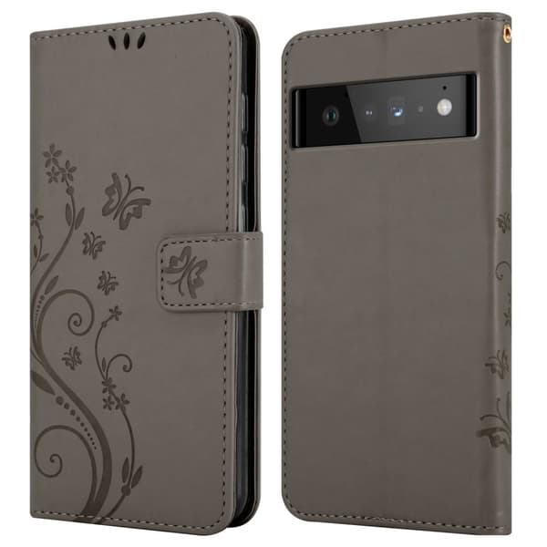 Google PIXEL 6 PRO Skal Fodral i blomdesign Mobilskydd Case Cover med magnetisk stängning, ståfunktion och kortplatser