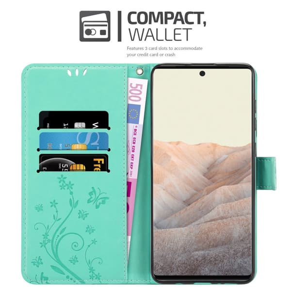 Google PIXEL 6 PRO Skal Fodral i blomdesign Mobilskydd Case Cover med magnetisk stängning, ståfunktion och kortplatser