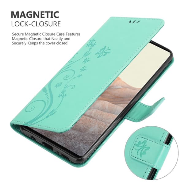 Google PIXEL 6 PRO Skal Fodral i blomdesign Mobilskydd Case Cover med magnetisk stängning, ståfunktion och kortplatser