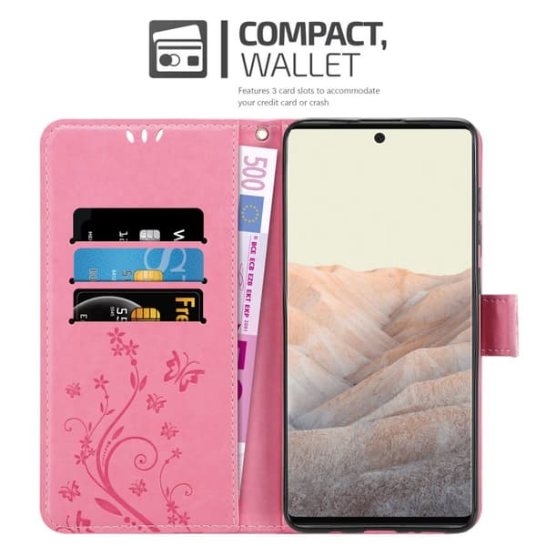 Google PIXEL 6 PRO Skal Fodral i blomdesign Mobilskydd Case Cover med magnetisk stängning, ståfunktion och kortplatser