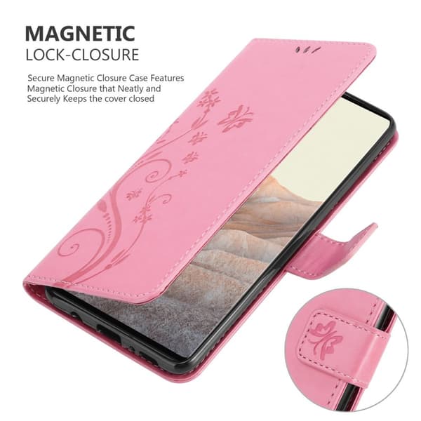Google PIXEL 6 PRO Skal Fodral i blomdesign Mobilskydd Case Cover med magnetisk stängning, ståfunktion och kortplatser