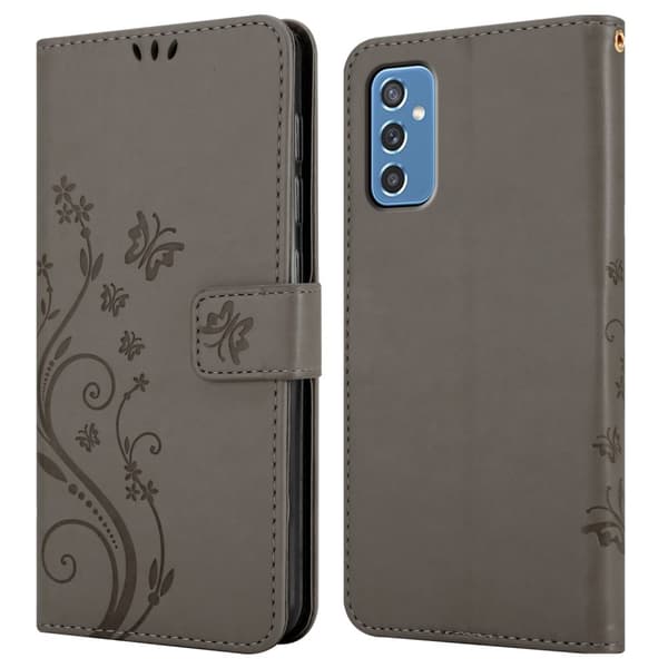Deksel til Samsung Galaxy M52 5G Lommebokdeksel i blomster design med magnetisk lukking, stativfunksjon og kortplasser
