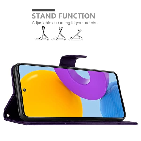 Deksel til Samsung Galaxy M52 5G Lommebokdeksel i blomster design med magnetisk lukking, stativfunksjon og kortplasser