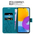 Miniatyrbilde 2 av 7: Deksel til Samsung Galaxy M52 5G Lommebokdeksel i blomster design med magnetisk lukking, stativfunksjon og kortplasser