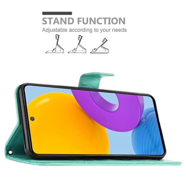 Deksel til Samsung Galaxy M52 5G Lommebokdeksel i blomster design med magnetisk lukking, stativfunksjon og kortplasser