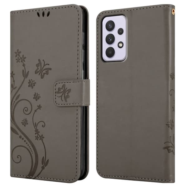 Deksel til Samsung Galaxy A33 5G Lommebokdeksel i blomster design med magnetisk lukking, stativfunksjon og kortplasser