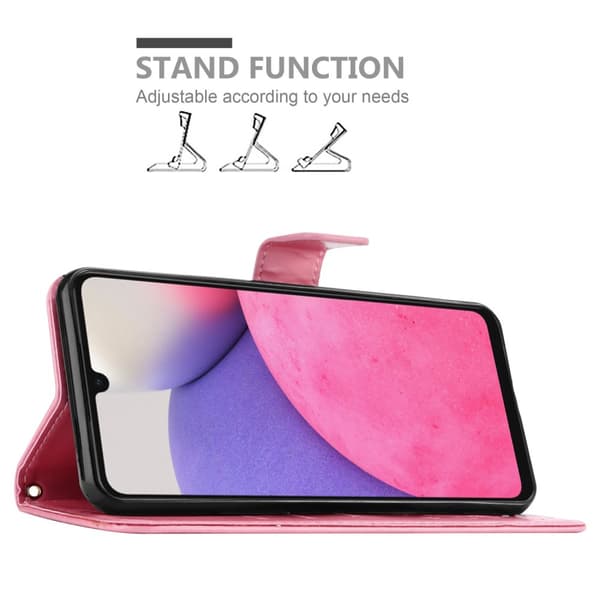 Deksel til Samsung Galaxy A33 5G Lommebokdeksel i blomster design med magnetisk lukking, stativfunksjon og kortplasser
