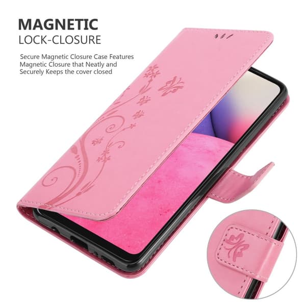 Deksel til Samsung Galaxy A33 5G Lommebokdeksel i blomster design med magnetisk lukking, stativfunksjon og kortplasser