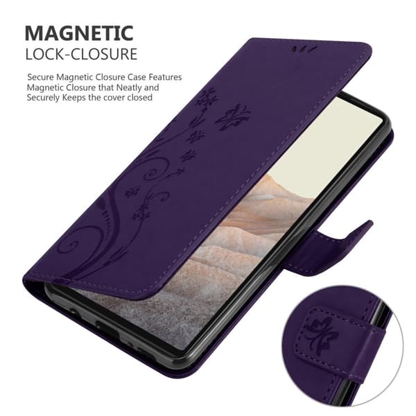 Google PIXEL 6 Skal Fodral i blomdesign Mobilskydd Case Cover med magnetisk stängning, ståfunktion och kortplatser