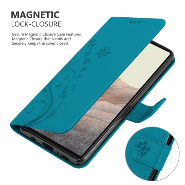 Google PIXEL 6 Skal Fodral i blomdesign Mobilskydd Case Cover med magnetisk stängning, ståfunktion och kortplatser