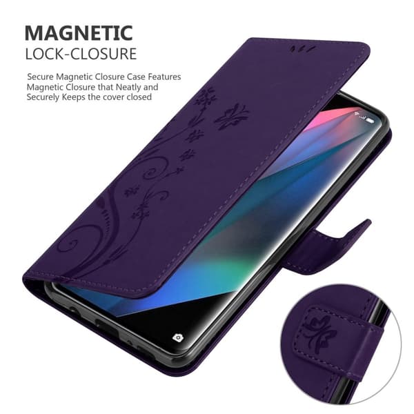 Oppo FIND X3 PRO Pungetui Cover Blomster ()