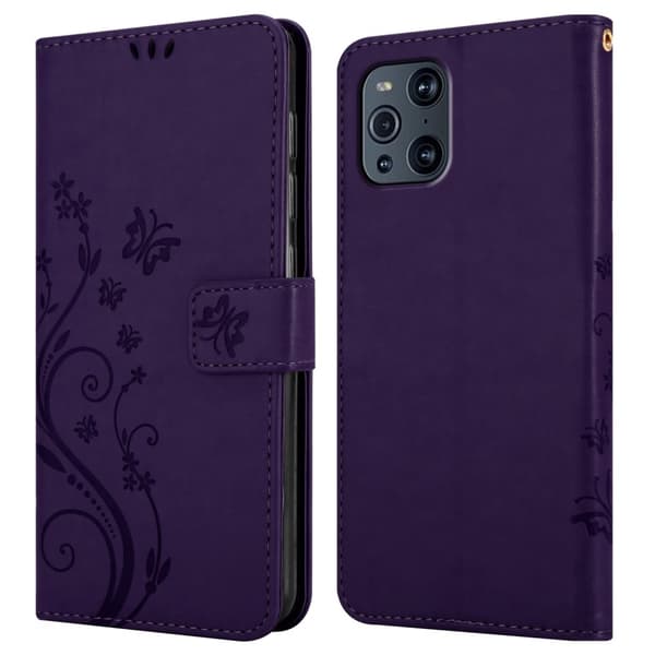 Oppo FIND X3 PRO Pungetui Cover Blomster ()
