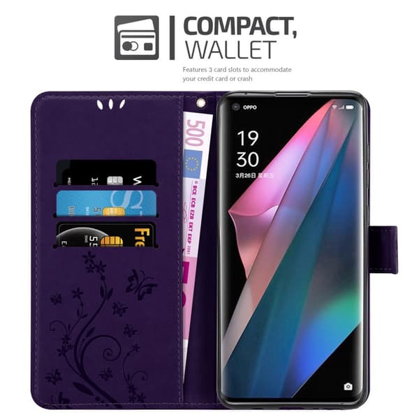 Oppo FIND X3 PRO Pungetui Cover Blomster ()