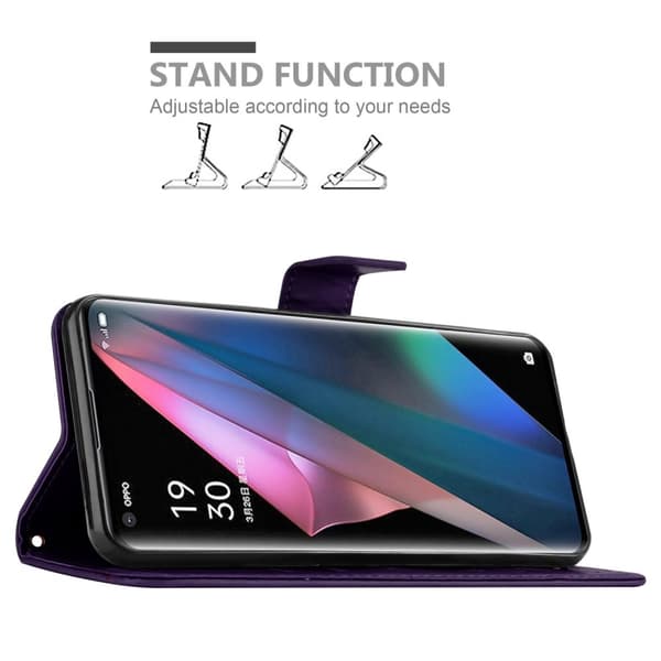 Oppo FIND X3 PRO Suojakotelo Suojakuori Lompakkokotelo Matkapuhelinkotelo Kukat jossa on magneettisuljenta, jalusta-toiminto ja korttipaikat