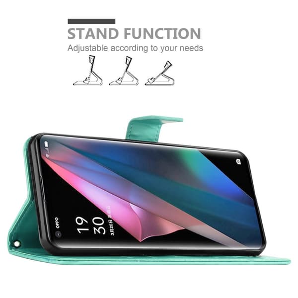 Oppo FIND X3 PRO Suojakotelo Suojakuori Lompakkokotelo Matkapuhelinkotelo Kukat jossa on magneettisuljenta, jalusta-toiminto ja korttipaikat