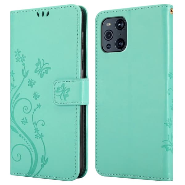Oppo FIND X3 PRO Suojakotelo Suojakuori Lompakkokotelo Matkapuhelinkotelo Kukat jossa on magneettisuljenta, jalusta-toiminto ja korttipaikat