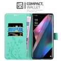 Pikkukuva 2 / 7: Oppo FIND X3 PRO Suojakotelo Suojakuori Lompakkokotelo Matkapuhelinkotelo Kukat jossa on magneettisuljenta, jalusta-toiminto ja korttipaikat