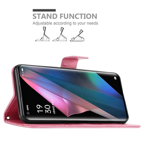 Oppo FIND X3 PRO Suojakotelo Suojakuori Lompakkokotelo Matkapuhelinkotelo Kukat jossa on magneettisuljenta, jalusta-toiminto ja korttipaikat