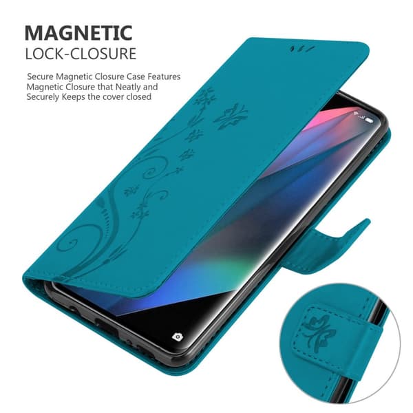 Oppo FIND X3 PRO Pungetui Cover Blomster ()