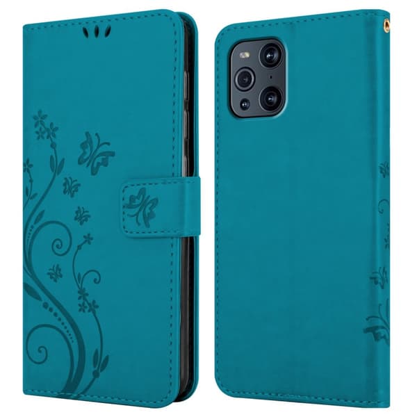 Oppo FIND X3 PRO Pungetui Cover Blomster ()