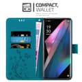Pikkukuva 2 / 7: Oppo FIND X3 PRO Suojakotelo Suojakuori Lompakkokotelo Matkapuhelinkotelo Kukat jossa on magneettisuljenta, jalusta-toiminto ja korttipaikat