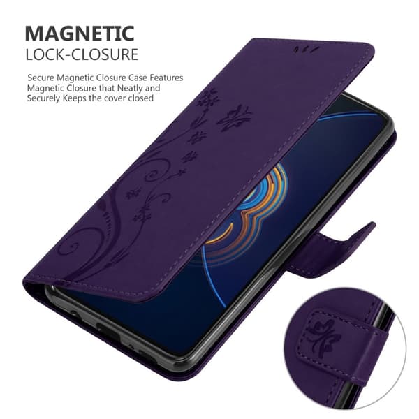 Deksel til Asus ZenFone 8 FLIP Lommebokdeksel i blomster design med magnetisk lukking, stativfunksjon og kortplasser