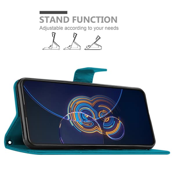 Deksel til Asus ZenFone 8 FLIP Lommebokdeksel i blomster design med magnetisk lukking, stativfunksjon og kortplasser