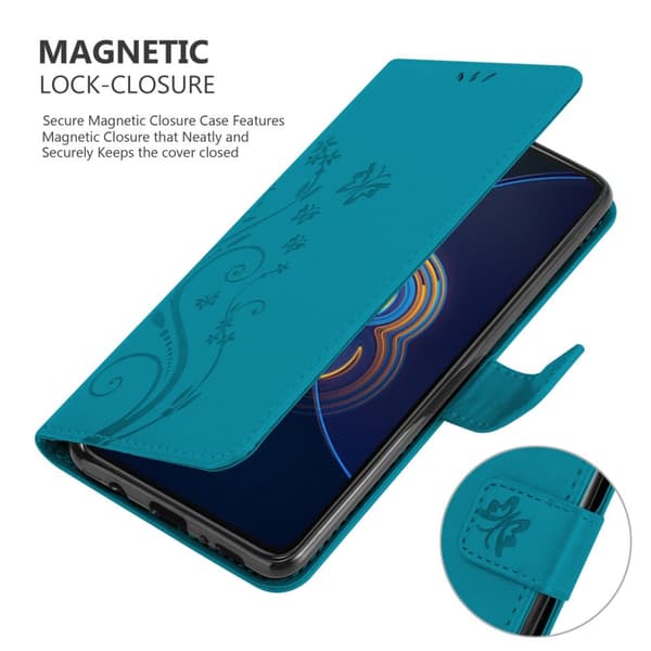 Deksel til Asus ZenFone 8 FLIP Lommebokdeksel i blomster design med magnetisk lukking, stativfunksjon og kortplasser