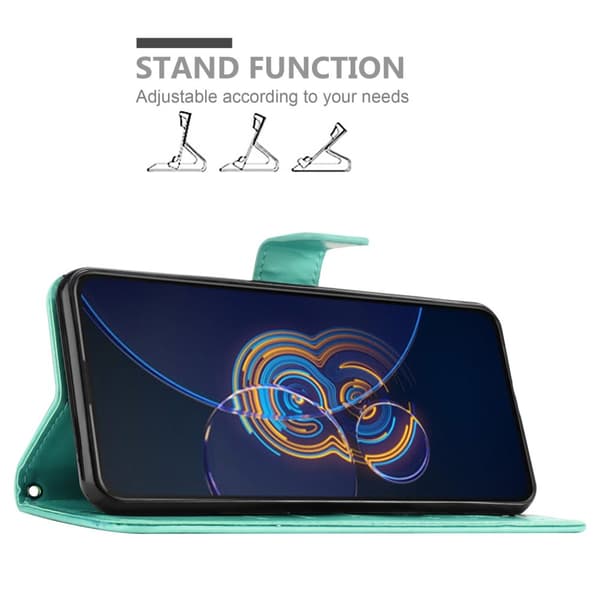 Deksel til Asus ZenFone 8 FLIP Lommebokdeksel i blomster design med magnetisk lukking, stativfunksjon og kortplasser