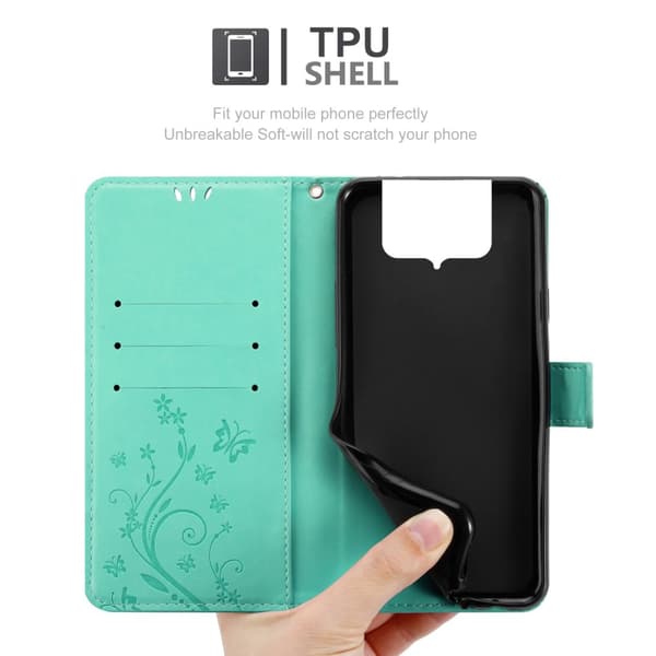 Deksel til Asus ZenFone 8 FLIP Lommebokdeksel i blomster design med magnetisk lukking, stativfunksjon og kortplasser